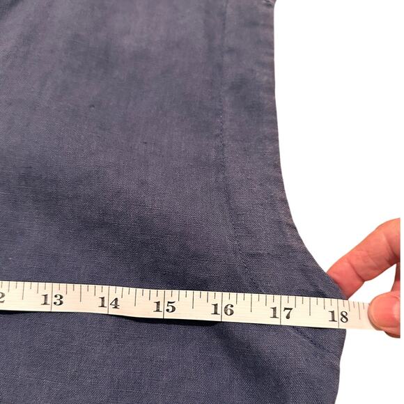 Standard James Perse Linen Sleeveless Drawstring Waist Navy Mini Dress, 1 (S) - Picture 4 of 7